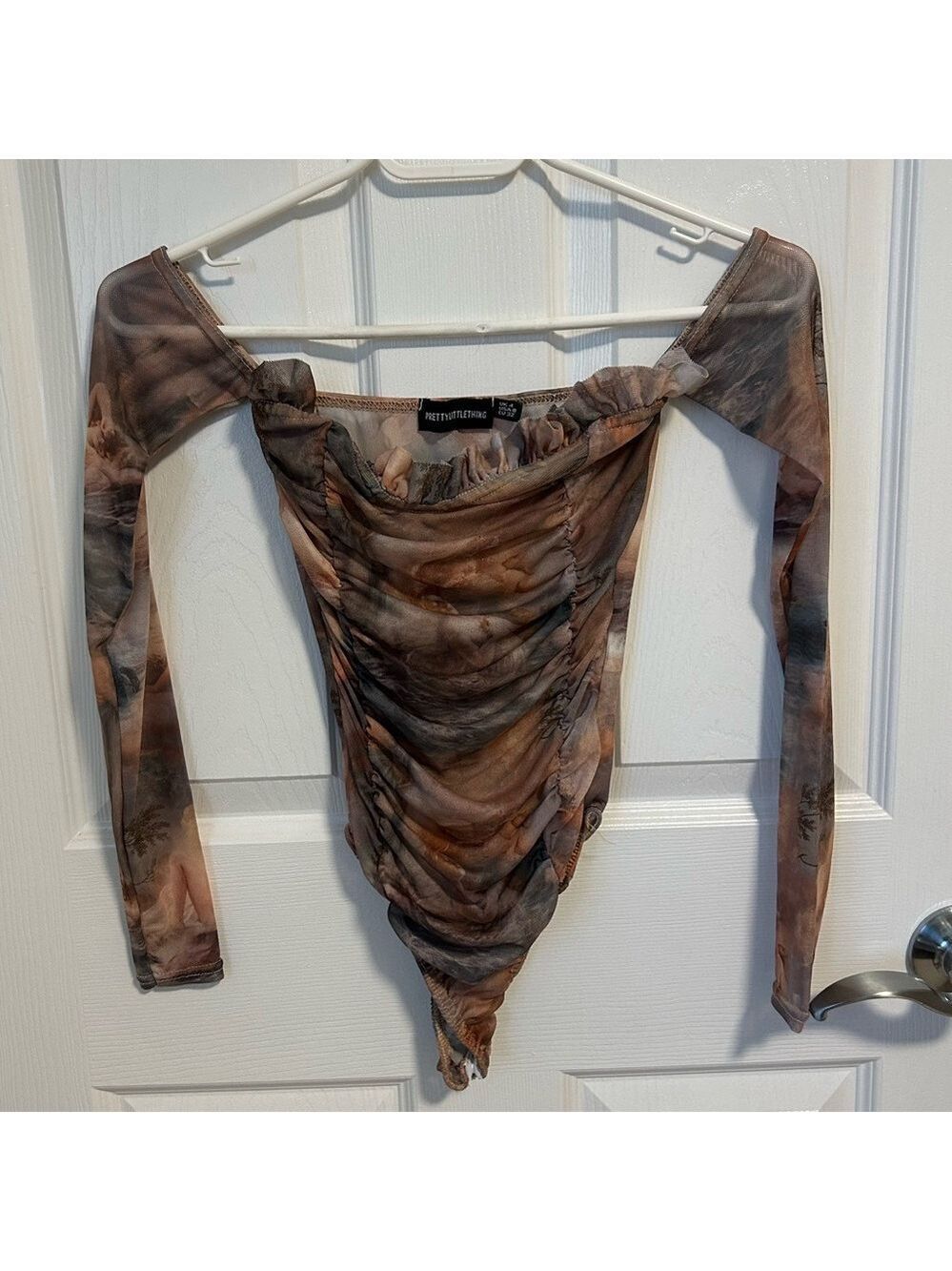 PrettyLittleThing Multicolor Long Sleeve Bodysuit, Size 0.